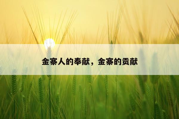 金寨人的奉献，金寨的贡献