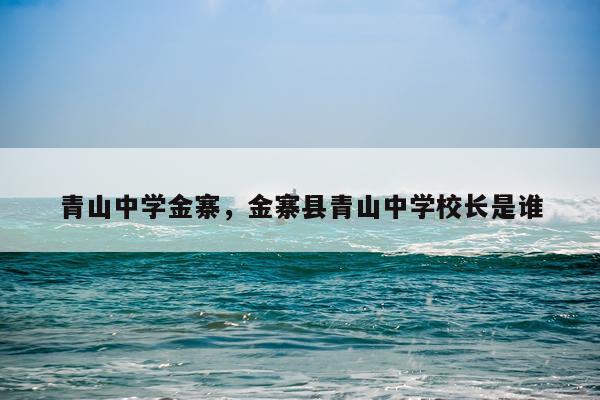 青山中学金寨，金寨县青山中学校长是谁