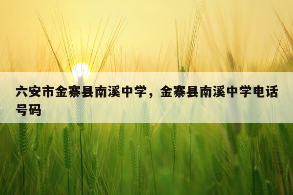 六安市金寨县南溪中学，金寨县南溪中学电话号码