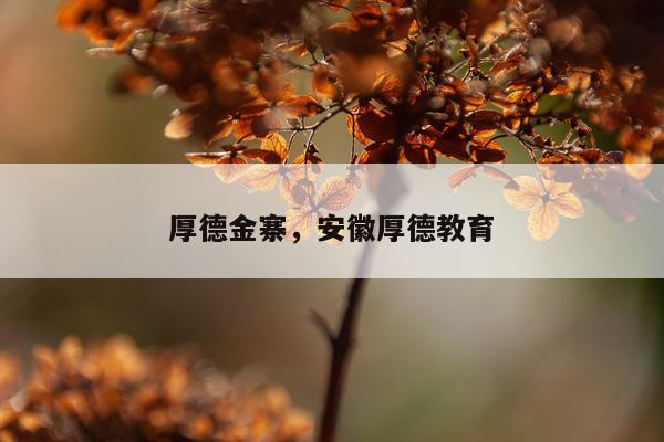 厚德金寨，安徽厚德教育