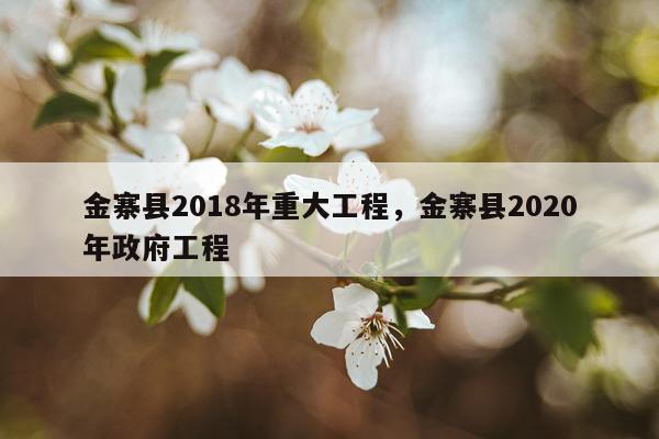 金寨县2018年重大工程，金寨县2020年政府工程