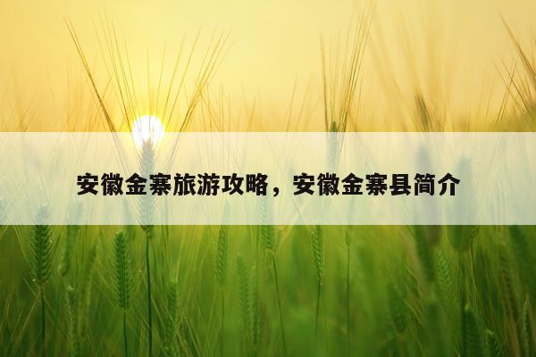 安徽金寨旅游攻略，安徽金寨县简介