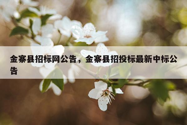 金寨县招标网公告，金寨县招投标最新中标公告