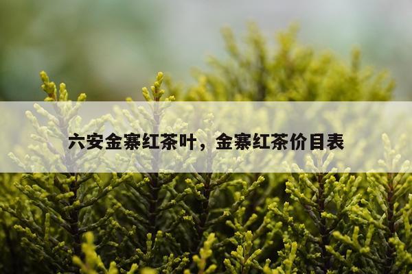 六安金寨红茶叶，金寨红茶价目表