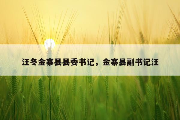 汪冬金寨县县委书记，金寨县副书记汪