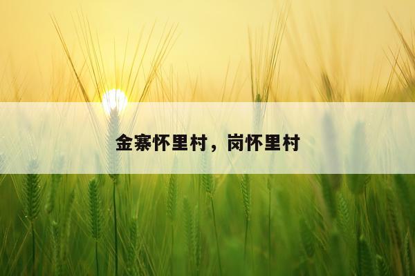 金寨怀里村，岗怀里村