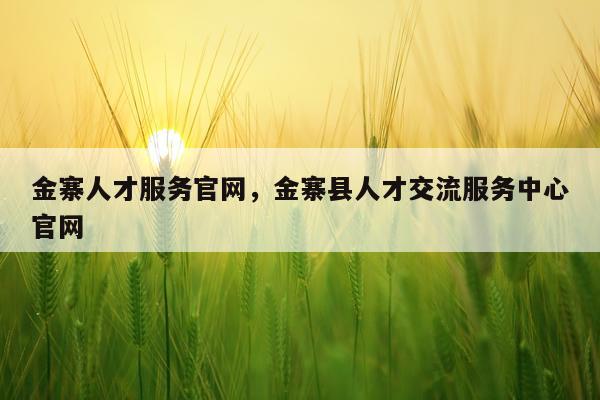 金寨人才服务官网，金寨县人才交流服务中心官网