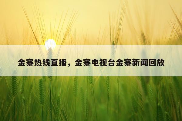 金寨热线直播,金寨电视台金寨新闻回放