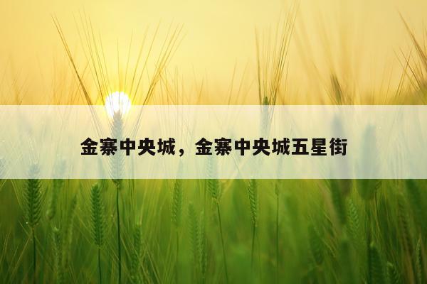 金寨中央城，金寨中央城五星街