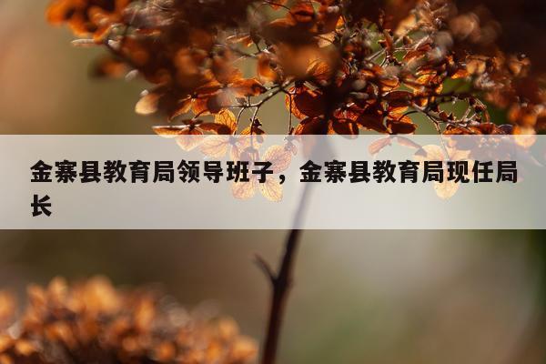 金寨县教育局领导班子，金寨县教育局现任局长