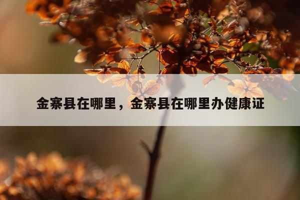 金寨县在哪里，金寨县在哪里办健康证