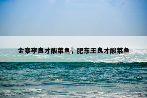 金寨李良才酸菜鱼，肥东王良才酸菜鱼