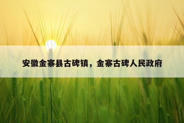 安徽金寨县古碑镇，金寨古碑人民政府